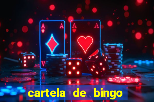 cartela de bingo cha de bebe